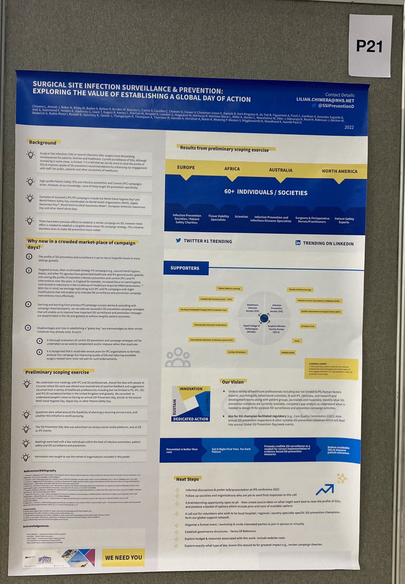 Our <a href="/IPS_Infection/">IPS</a> #IP2022Conf #SSIPreventionDay poster is up. Please make sure you go &amp; check it out #SSIPrevention #PatientSafety #InThisTogether