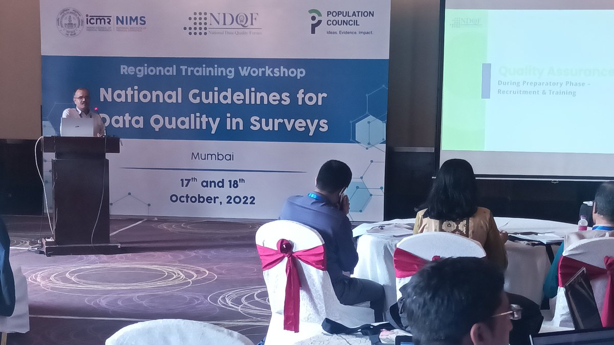 'Quality Assurance during Preparatory phase- recruitment and training' is the key to ensure #dataquality.
- A helpful session by Dr. Nizamuddin Khan!

#NDQF #workshop