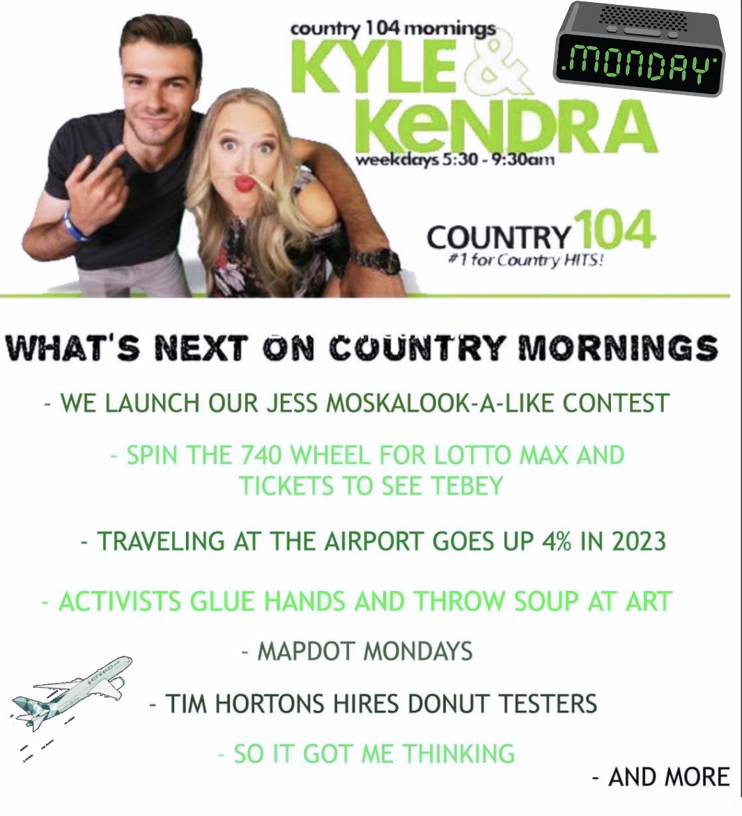 Country104's tweet image. ~ We’ve got a new contest up, we talk travelling, @TimHortons and of course our usuals #SoItGotMeThinking #740Games 🙌⬇️

@MooreKendy &amp;amp; @kylegrimard 
Listen: country104.com/player/