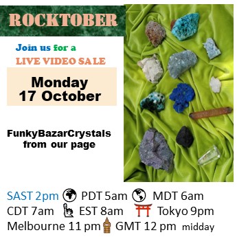 sharonwaddingto's tweet image. Join us on Facebook for a LIVE #crystalsale #mineralspecimens Sale today SAST 2pm GMT 12 midday EST 8am FunkyBazar2 Sharon Flax Waddington  #tsumebminerals #quartzcrystals  images.app.goo.gl/MAQYSkiys9YTqj…