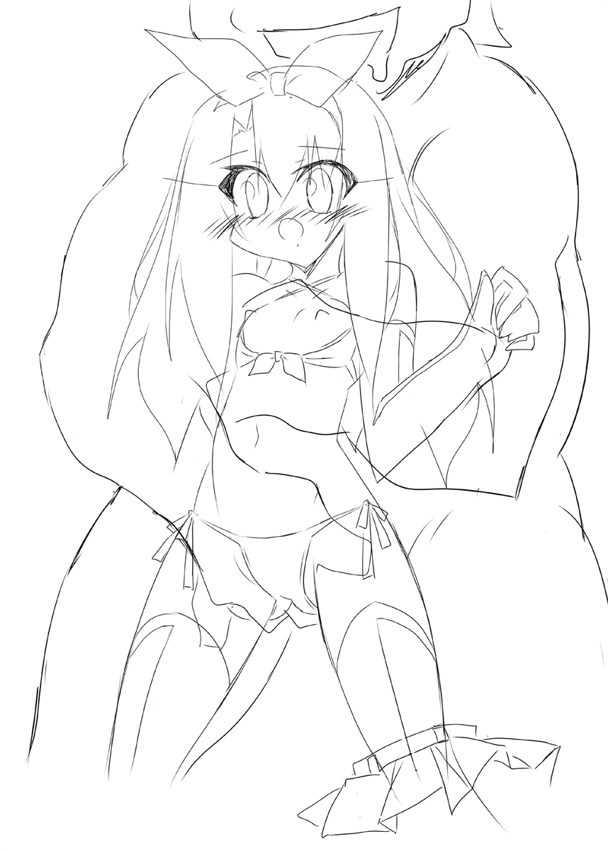 シャドウバンとかもうどうでもいいや(/・ω・)/(一週持たなかった模様)ガンガン行こうぜ!

それはそうとすみません次回FANBOX用ラフです、なかなか進まないのでラフ先出しでお茶濁し>□<;
隙間隙間に進めてはいるのですが…ご、ごめんなさい～
FANBOXの方に大きい画像あります!全体公開です! 