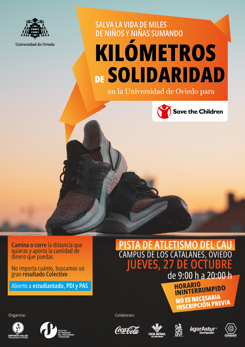 Kilómetros de Solidaridad , Save the Children.
Te esperamos el jueves día 27 de octubre de 9,00 a 20,00 h.

#deporteuniversitario