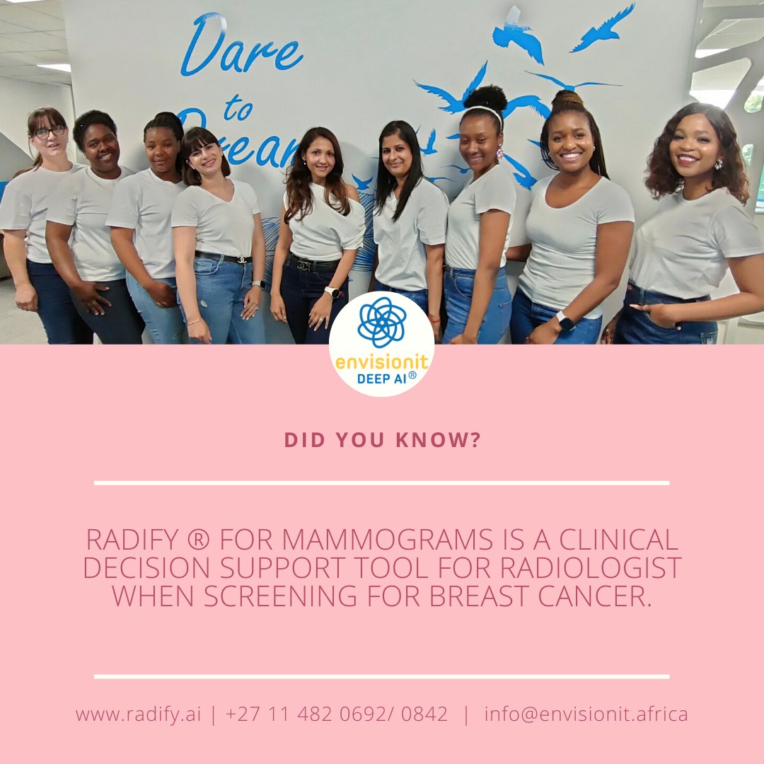 As we stand with those that overcome the battle with Breast Cancer through courage, we also give support to expert Radiologists through RADIFY® which assists Radiologists in improving the accuracy and reading of screening Mammography.

#BreastCancerAwarenessMonth #Radiologist