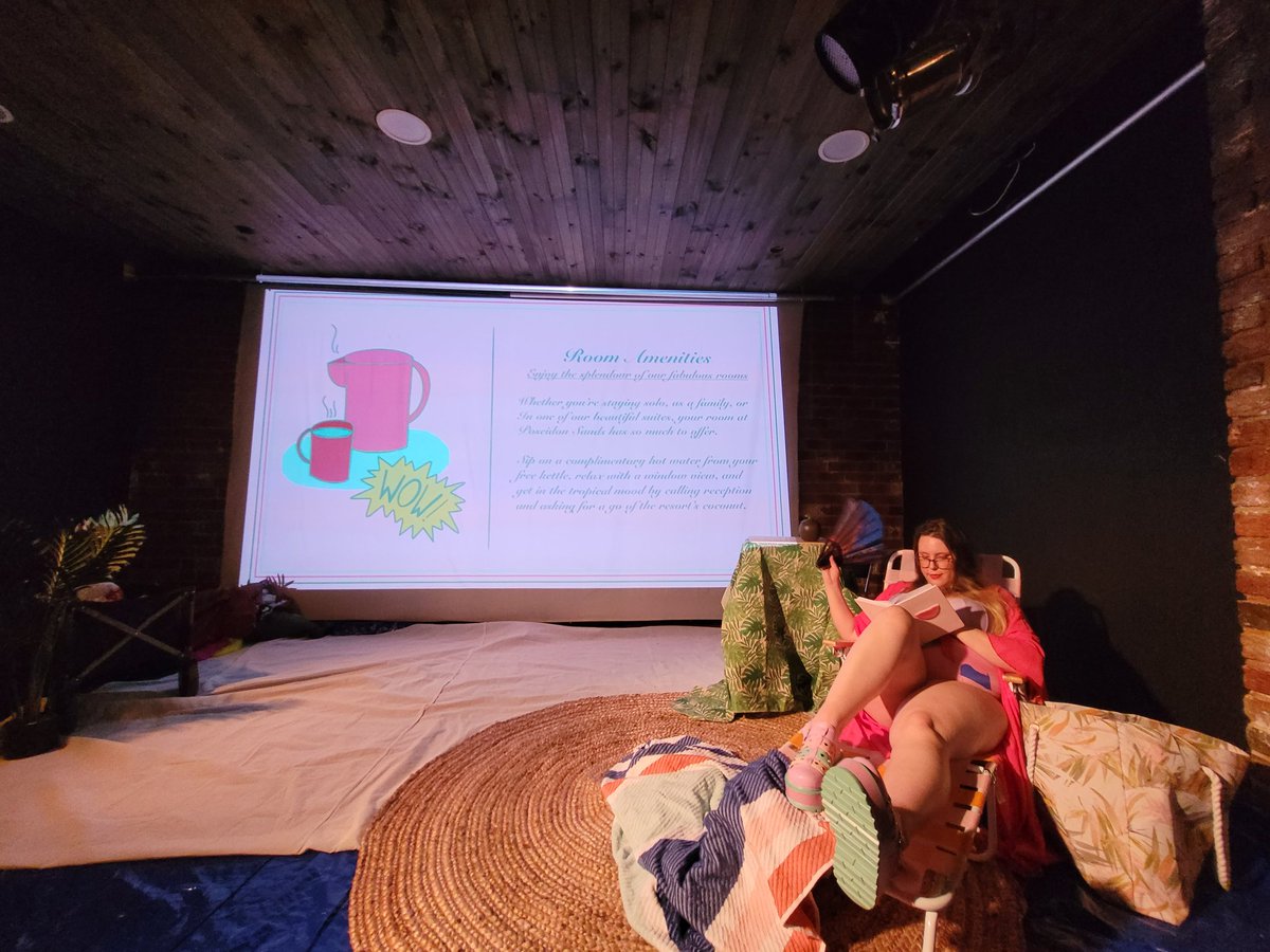 ldibbo1's tweet photo. Highly recommend @ElycePhillips' show at #mfringe, "Elyce Phillips Pretends To Be On Tropical Holiday For 50 Minutes (Definitely Not A Scam)", super silly and wild fun! 🍉 https://t.co/ngKcp95Pn8