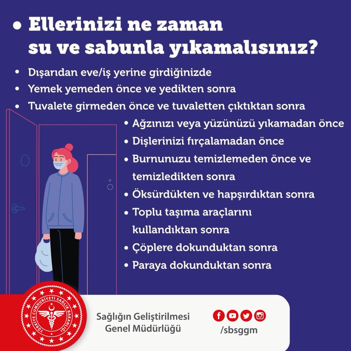 Ellerinizi ne zaman su ve sabunla yıkamalısınız? 👇 #SağlıkElimizde