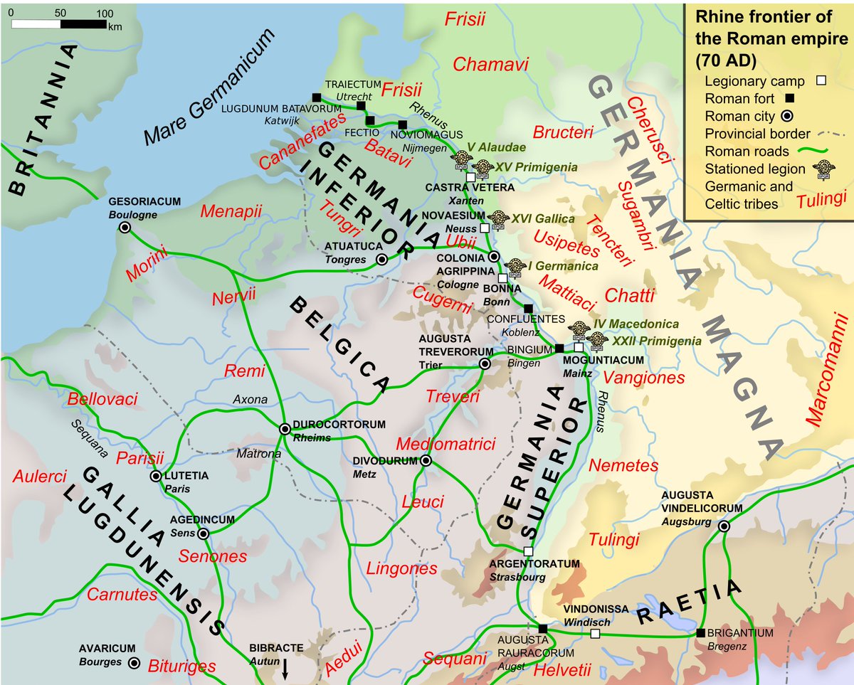 MapPornTweet's tweet photo. Rhine frontier of the Roman empire (70 AD) https://t.co/fY9FyIH1Bm #MapPorn https://t.co/eJAsWkSRvY