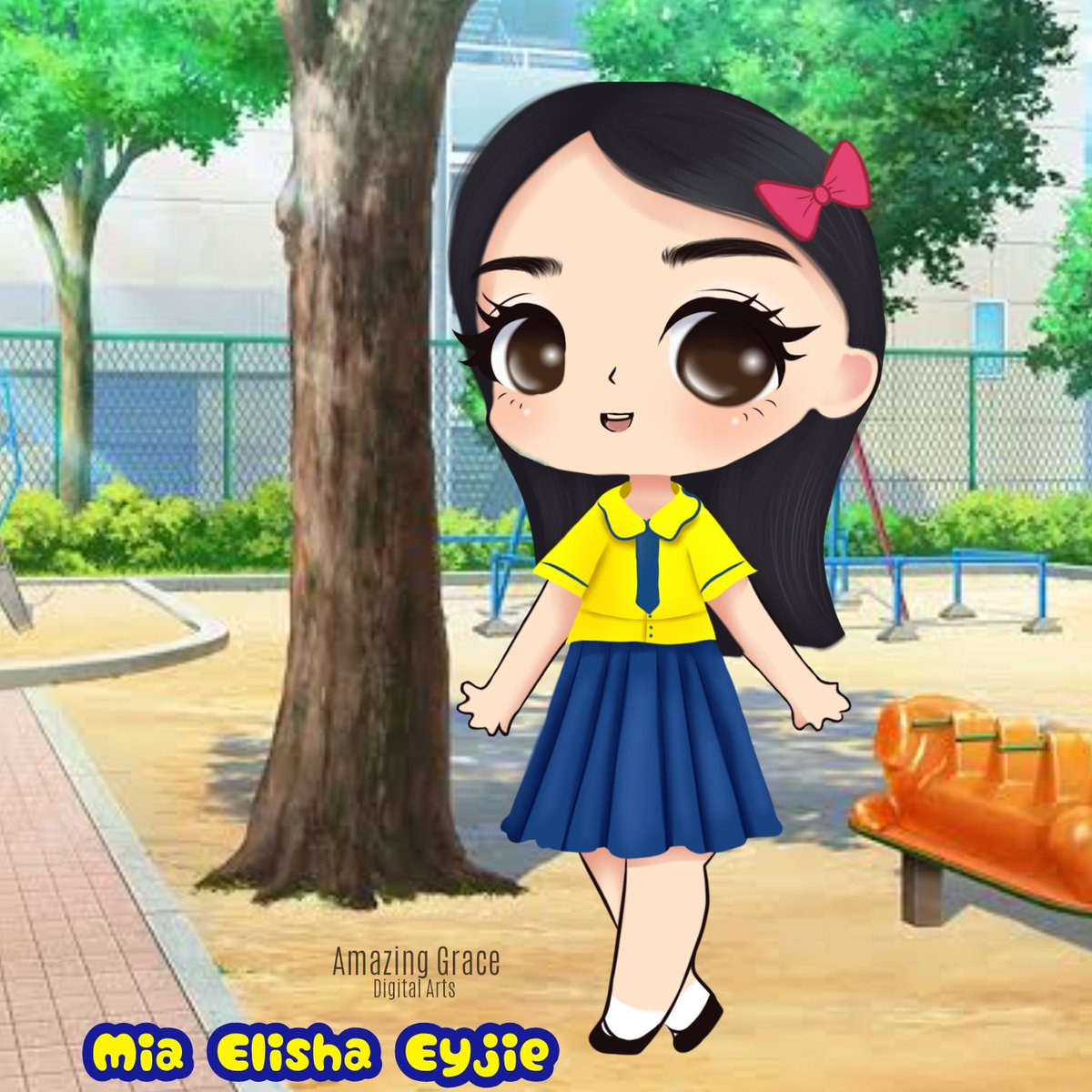 My little girl chibi in her school uniform ❤️❤️