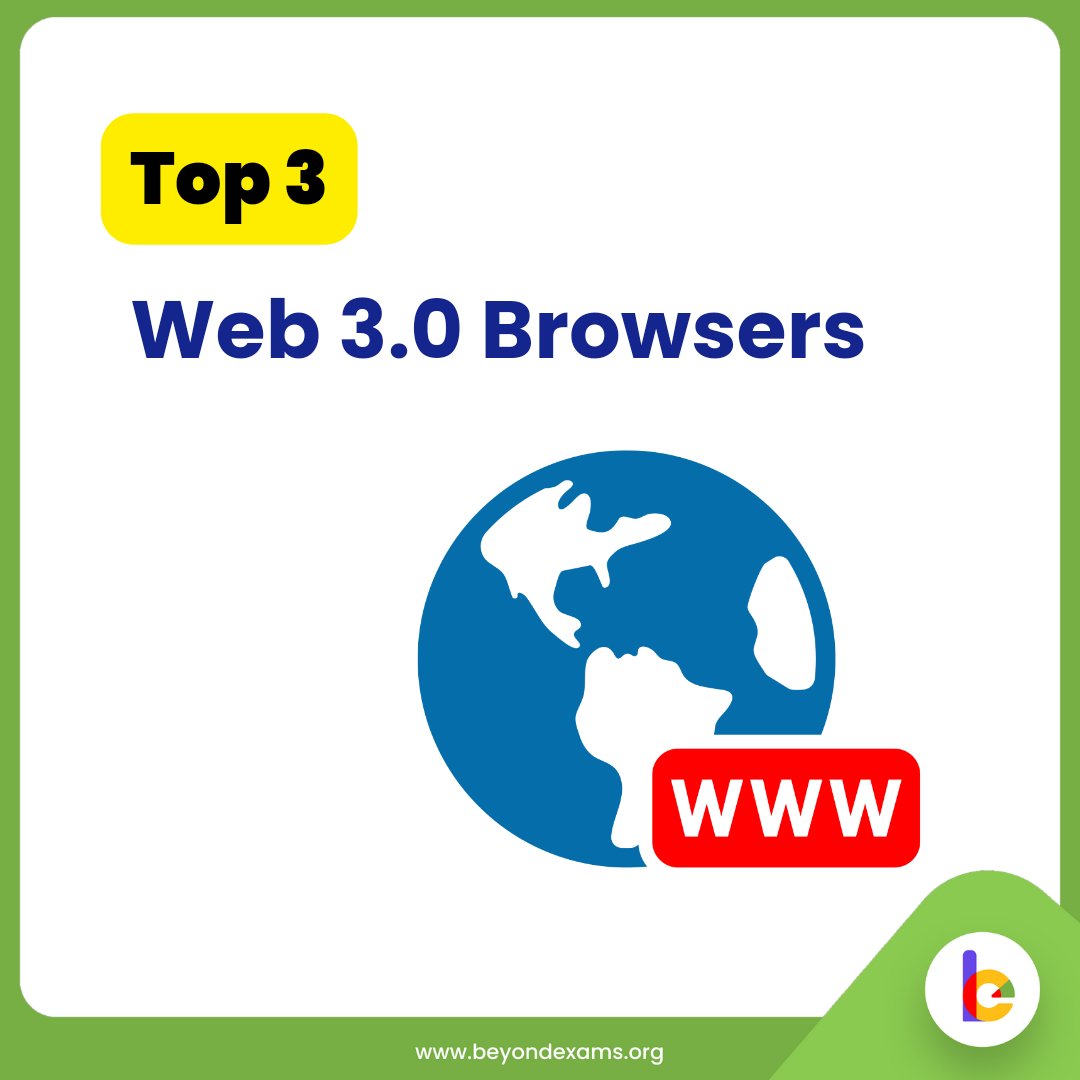 Beyondexams_'s tweet photo. Here's a list of the top 3 Web 3.0 based browsers!
#browsers #web3browsers #web3 #webdevelopment #web3development #webdevelopmentcourse #web3course #web3browser #beyondexams https://t.co/ga4ZgsY3Ni