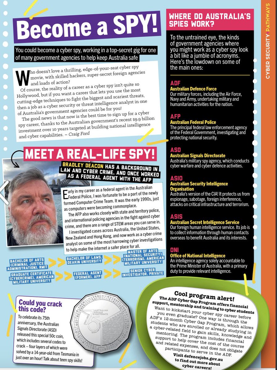 Great to be featured in Careers In Stem magazine, and let’s hope it sparks an interest in high school and university students to study #stem #cyber thanks @CareerswithSTEM @gemchilton1 for the write up 🕵️‍♀️ and @CraigFord_Cyber #outnow