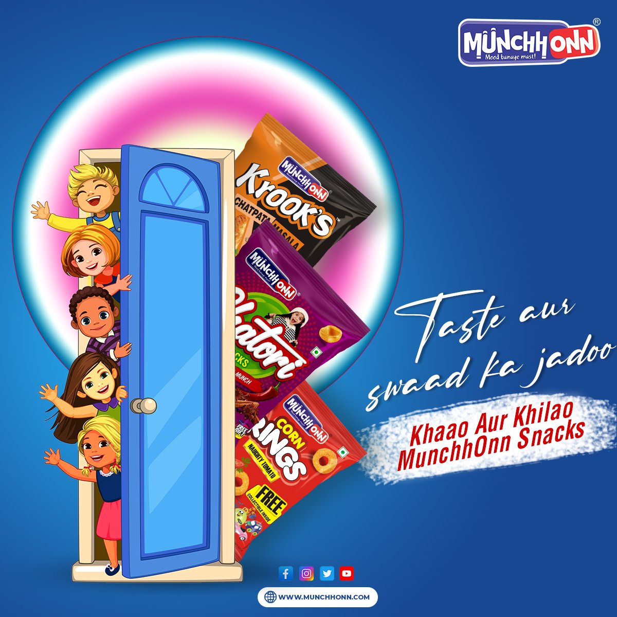Munchhonn's tweet photo. Taste aur swaad ka jadoo, khao aur khilao MunchhOnn Snacks
.
.
#munchhonn #namkeen #snacks #cornrings #chatori #krooks #munchhonnsnacks #munchhonnkrooks #munchhonnchatori #munchhonncornrings https://t.co/o3euIw8Zni