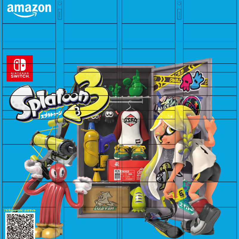 AmazonJP's tweet photo. 🔹Amazon ロッカー🔹
#スプラ3 限定バージョン
残り少ないので、見逃さないでね📸

#スプラトゥーン3
特設ページ📲https://t.co/7KrNWnFtcc

#Amazonロッカー 設置リスト：前編
🔹MIYASHITA PARK

大阪メトロ
🔹東梅田駅
🔹今福鶴見駅

小田急線
🔹経堂駅
🔹下北沢駅
🔹代々木上原駅