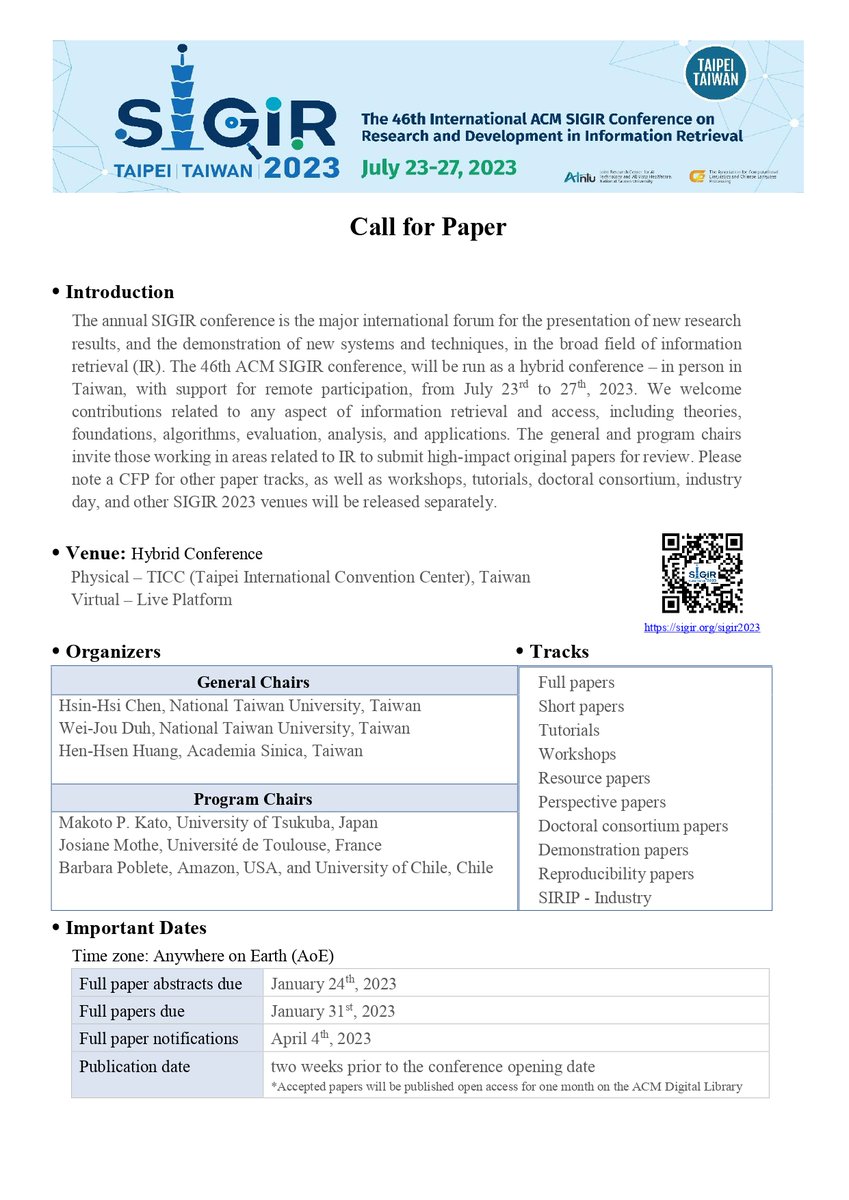 SIGIR 2023 tweet media