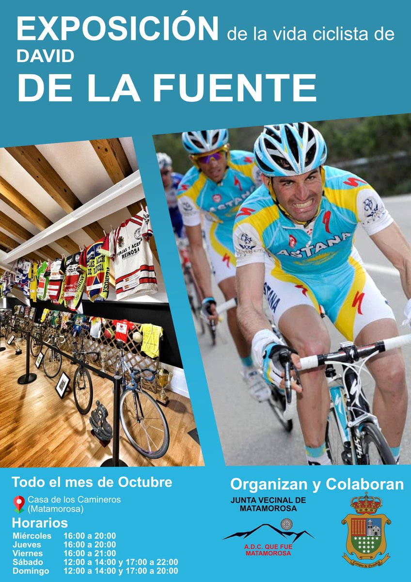 fcciclismo's tweet photo. Exposición sobre @D_DeLaFuente  en Matamorosa.
La Casa de los Camineros acoge hasta final de mes sus recuerdos de la trayectoria ciclista. Está organizada por la Junta Vecinal de Matamorosa, la ADC Que fue Matamorosa y el Ayuntamiento de Campoo de Enmedio.
https://t.co/4AGykT1ZIj https://t.co/JMyvXPH7kO