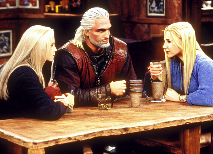 _RottingAway_'s tweet image. Geralt of Rivia as guest star in Friends
#stablediffusionart #stablediffusiongui not #stablediffusiondemo #nmkd #ai #aigenerated #aigeneratedart