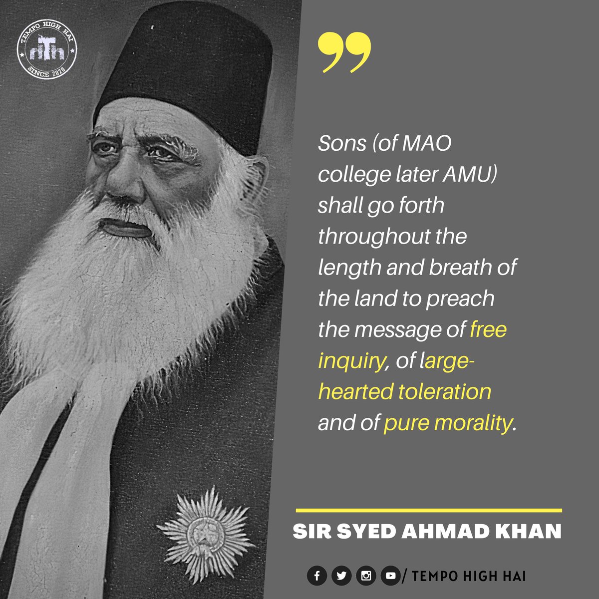 tempohighhai's tweet photo. Happy Sir Syed Day to all the Alig fraternity across the globe.
#SirSyedDay #SirSyed #SirSyedAhmedKhan https://t.co/YuLSBHeZYH