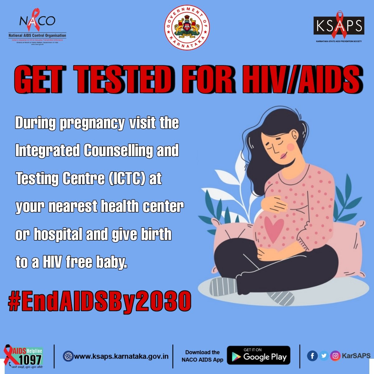 KarSAPS's tweet photo. During pregnancy visit the Integrated Counselling and Testing Centre (ICTC) at your nearest health center or hospital and give birth to a HIV free baby.
#GetTested #GetTreated #EndHIV #Pregnancy #EMCTC #EndTheSpread https://t.co/7UtA558E16