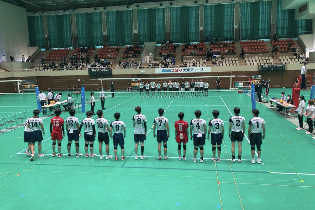 utefvolley's tweet photo. 秋季男子チャレンジマッチ大分大会
2日目10/15
順位決定トーナメント

1回戦
VS沖縄大学 2-1 勝
①27-29
②25-11
③25-20

2回戦
VS名桜大学 2-0 勝
①28-26
②25-23

準々決勝
VS西南学院大学 0-2 負
①22-25
②24-26

ベスト8という結果でした
応援ありがとうございました！ https://t.co/6jyuD1z1j8