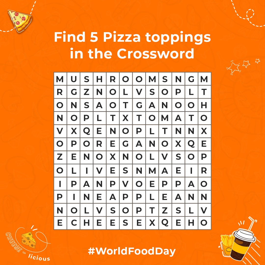 Yum! Found all your favorites in the crossword? What are you craving this world food day? Tell us in the comments below Yum! Found all your favorites in the crossword? What are you craving this world food day? Tell us in the comments below! #worldfoodday #campk12 #food #quiz