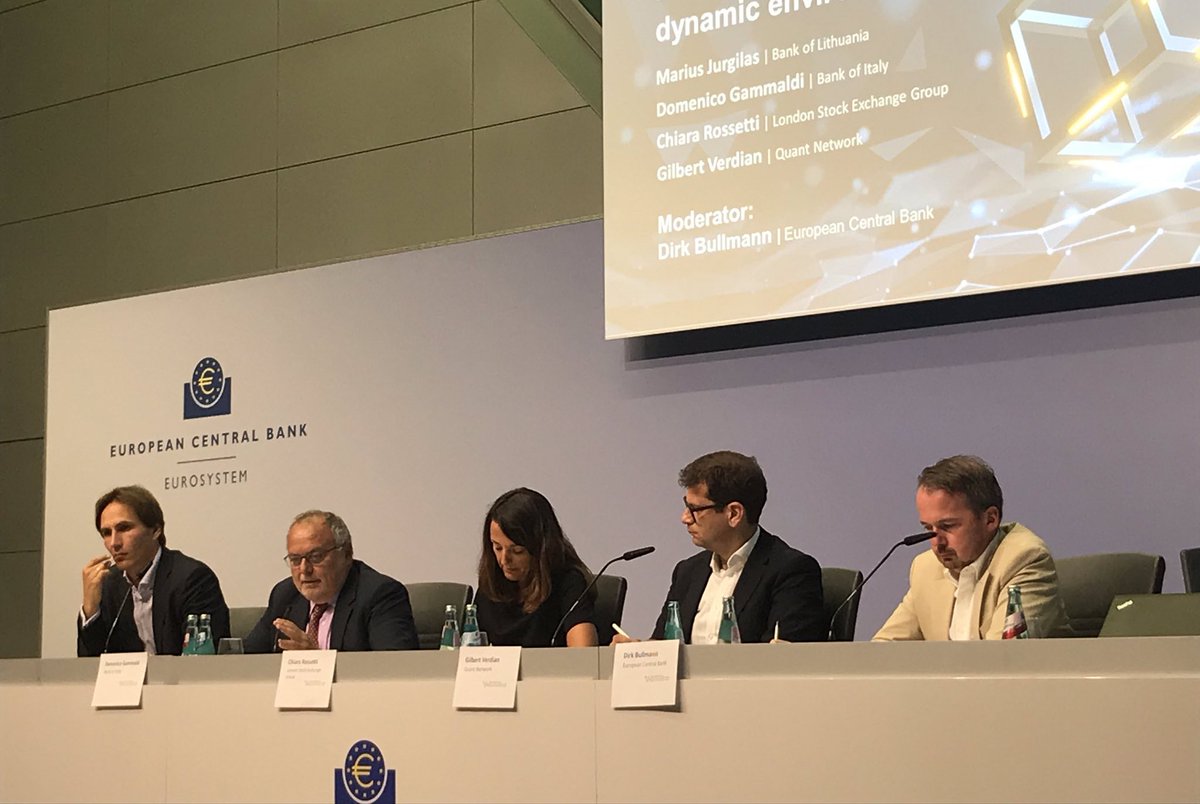 How connected is Quant? Here you have Quant CEO at the European Central Bank alongside the Central Bank of Italy, the Central Bank of Lithuania and the London Stock exchange. $QNT
