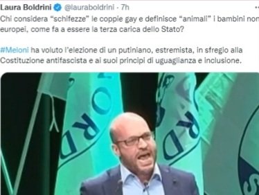 ChiodiDonatella's tweet photo. #Fontana non sa scrivere #inpiegato?
Forse.
Ma la #Boldrini, che posta un #video #fake come un #troll qualsiasi sul #presidentedellaCamera e poi lo definisce"#inconveniente"non sa scrivere carognata.
Perché non è un"inconveniente".
È proprio una carognata.
https://t.co/EC8xgqBAlG https://t.co/kF991BzdAn