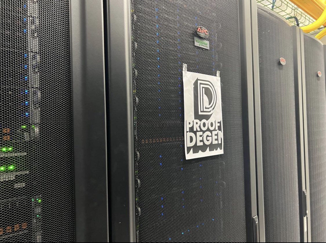 Co-location rack space in a world class datacenter secured for the Proof of Degen infrastructure, validators, rpc, load balancer and nodes. Uptime, reliability and security is our focus and we are striving for only the best at #BNB2

Linktree - linktr.ee/bnb2.0
#POD