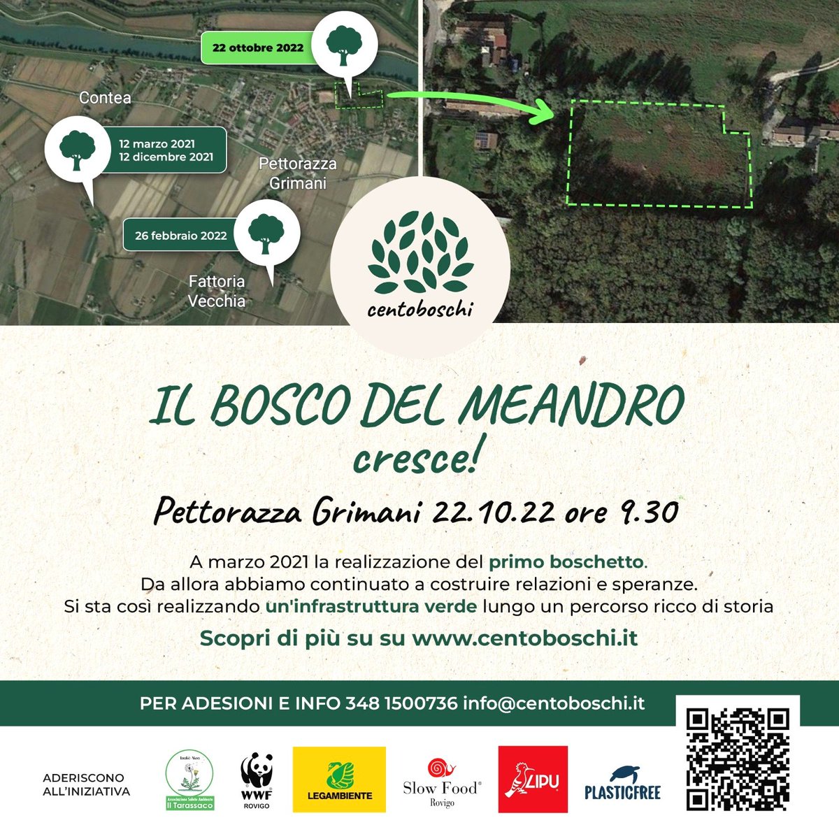 centoboschi's tweet photo. Eccoci, ci siamo quasi!
🌳🌳🌳🌳🌳
Sabato prossimo a Pettorazza Grimani (Ro) una nuova tappa del #boscodelmeandro. 
La prima giornata di una nuova stagione di rimboschimenti grazie al supporto di associazioni amiche unite per migliorare la biodiversità del territorio.
🌱✅ https://t.co/qsEXJXrmep