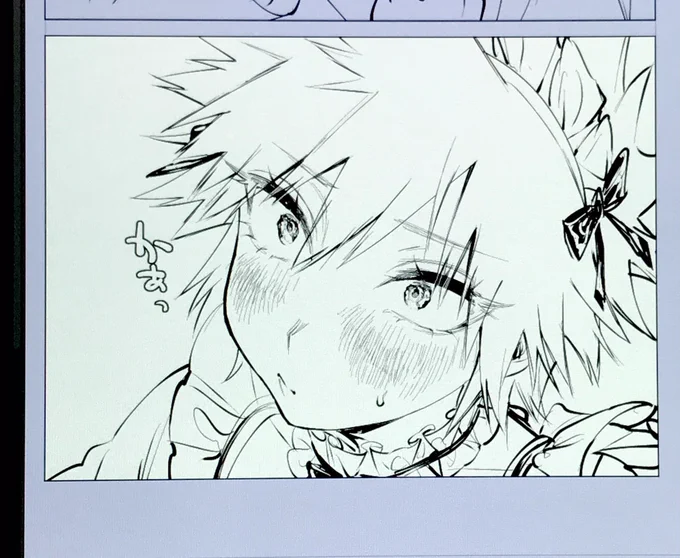 一昨日くらいにノルマは完成したけどもっと描きたくなってサンプルも作らずまた新しい話も描いてます(なんで?)(↓今朝描いたやつ) 