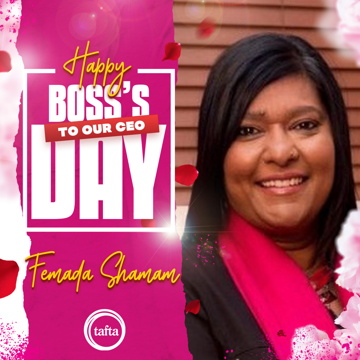 TAFTA_SA's tweet photo. Here's wishing our CEO Femada Shamam, a Happy Boss's Day! We appreciate you!
#bossesday #tafta #southafrica #leadership https://t.co/jngK7WklYO