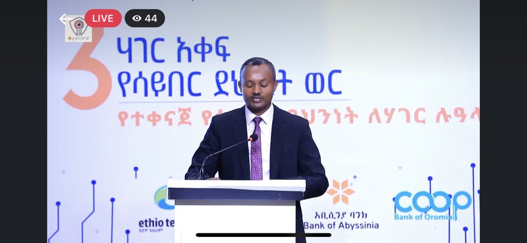 EisaaOrg's tweet photo. ሃገር አቀፍ የሳይበር ደህንነት ወር ተጀምሯል. #INSA #Eisaaorg #EISAA 

https://t.co/HN7nsp6LG3 https://t.co/1cZQlvcoIs