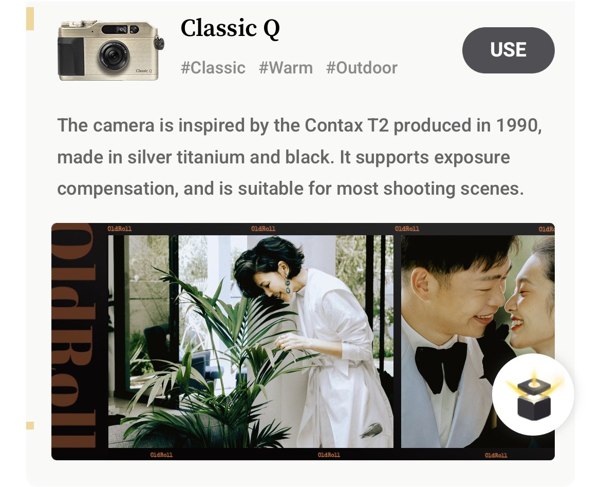 tzpreme's tweet image. if you don&apos;t have an actual film camera like this one, you may try old roll - classic q filter to get the same result.