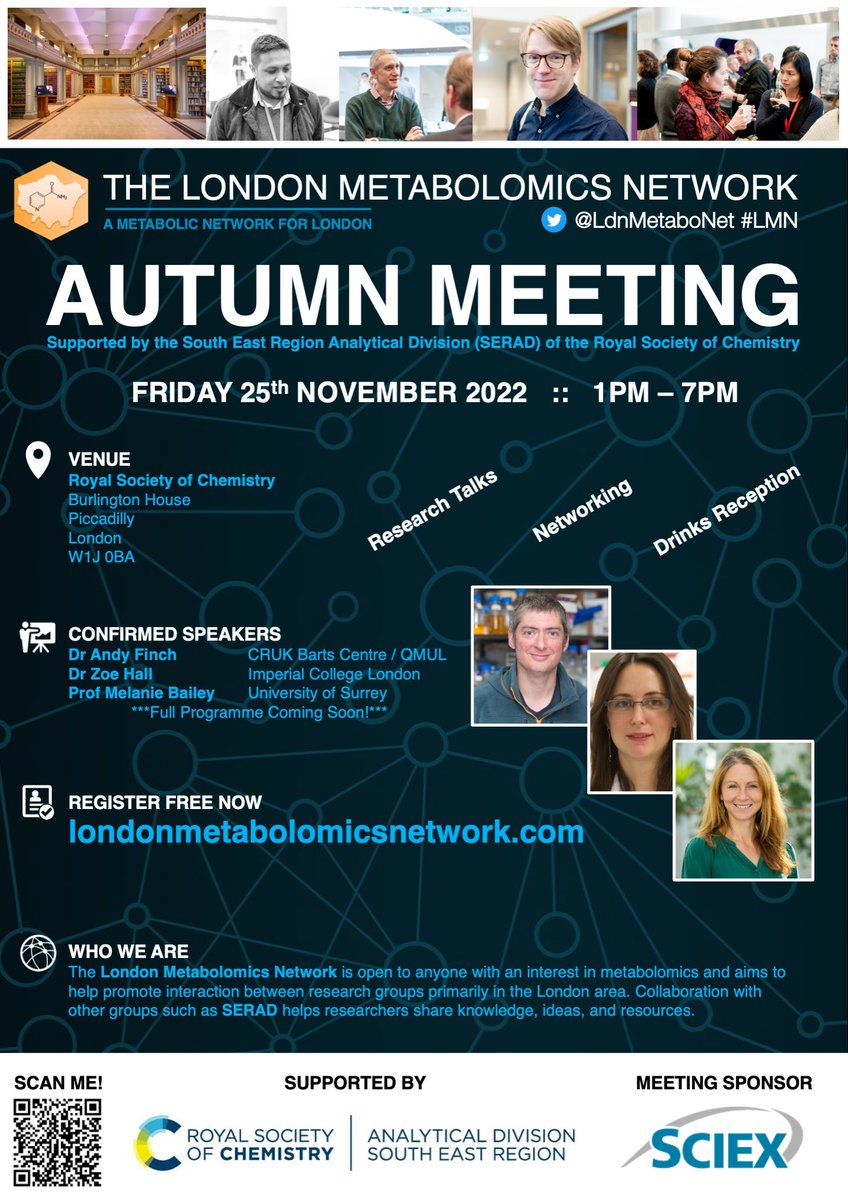 Cristina Legido-Quigley (@drlegidoquigley) on Twitter photo Registration is OPEN for 🥁 the next 🍂 London #metabolomics Network <a href="/LdnMetaboNet/">The London Metabolomics Network</a> fantastic speakers in a beautiful venue & plenty networking time. Free attendance as usual, register asap to avoid the waiting list #LMN2022 #RT Registration is OPEN for 🥁 the next 🍂 London #metabolomics Network <a href="/LdnMetaboNet/">The London Metabolomics Network</a> fantastic speakers in a beautiful venue & plenty networking time. Free attendance as usual, register asap to avoid the waiting list #LMN2022 #RT
