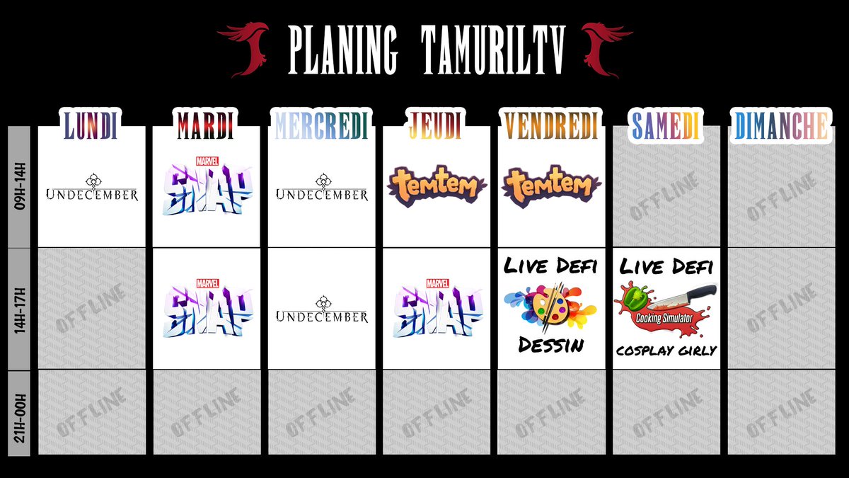 TamurilTV's tweet photo. ❤️ Salut les amis, on se retrouve pour cette nouvelle semaine, avec un joli planning à tout de suite en live ! ❤️

#streameur #twitch #twitchstreamer #twitchfrancais #twitchfr #live #undcember #gaming #youtube #chill #goodvibesonly #fun

  https://t.co/aX0es8blYy https://t.co/9XeqK3CynE