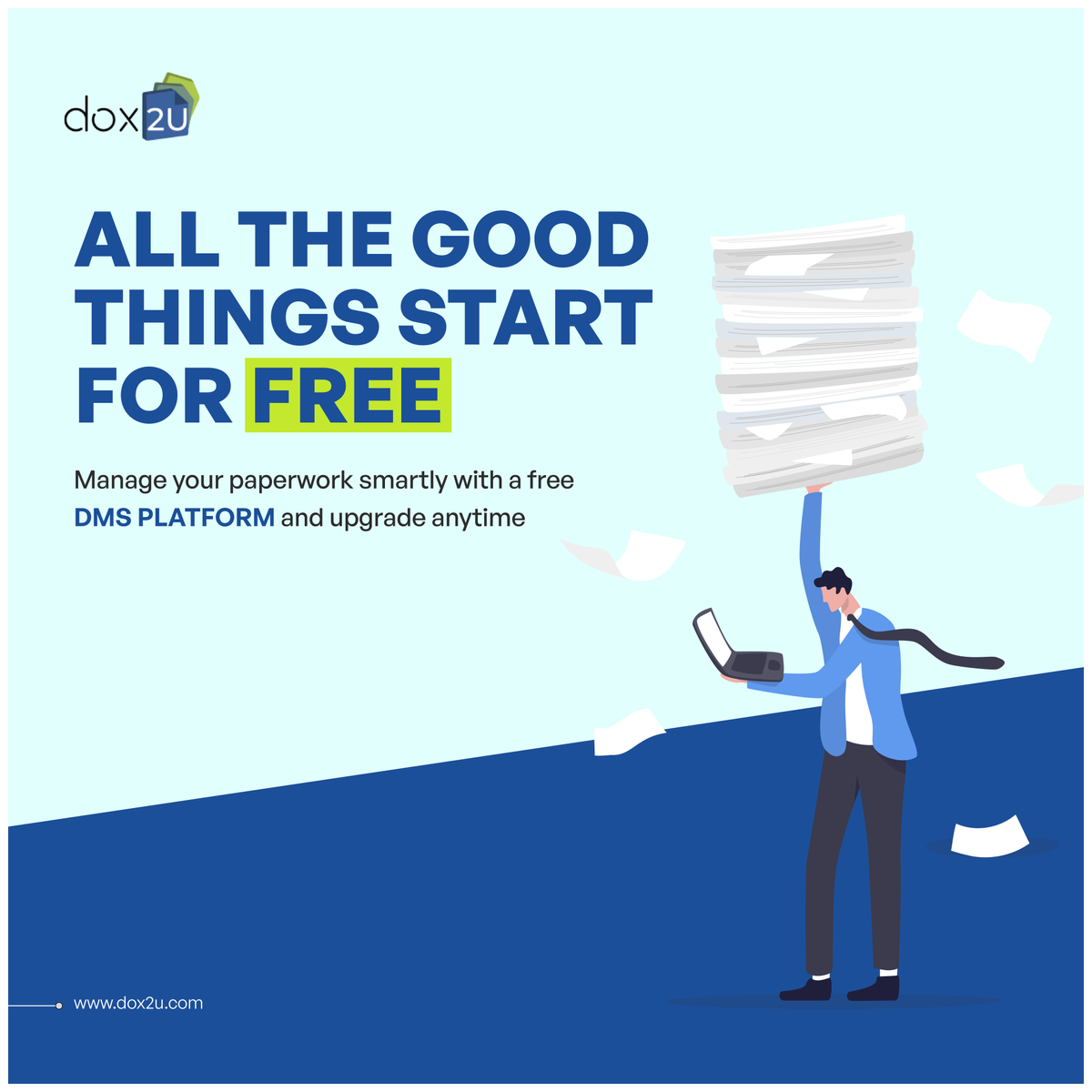 Dox2U's tweet photo. Bring back that smile on your face because now you don't have to worry about the increasing piles of paper in your office.

Digitize it with dox2U once and live a paper-free life forever!

#documentmanagemensystem #DMS #dox2U #recordmanagement #documentation #stats #paperwork https://t.co/f74EWMJV06
