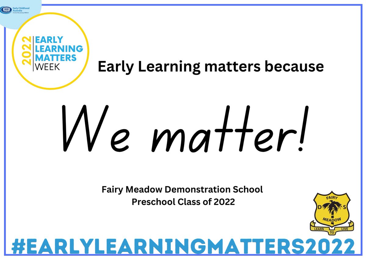Luci_May11's tweet image. 💛💙 Early Learning matters because WE MATTER! 💙💛 This week is #EarlyLearningMattersWeek. A chance for us to advocate for the importance of inclusive, quality early learning environments which set chn up to be successful lifelong learners ✏️ #teampreschool #learningthroughplay