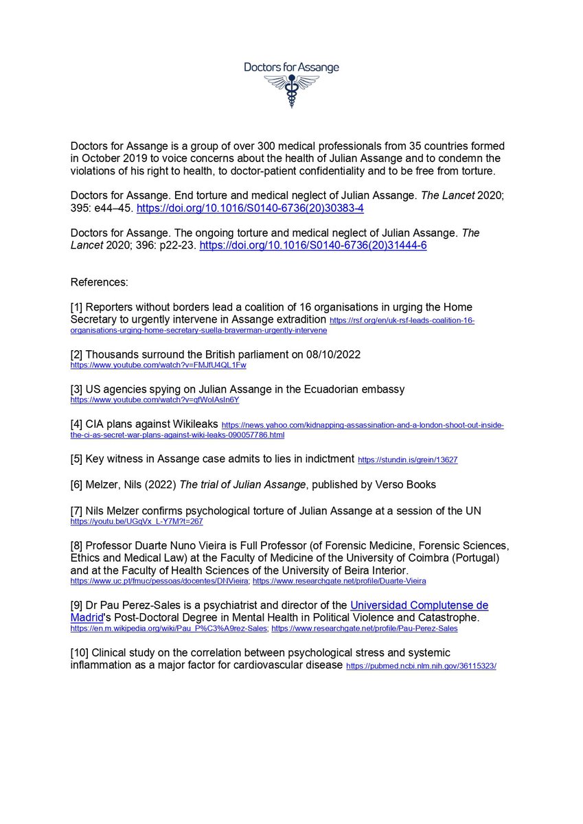 Doctors for Assange tweet media