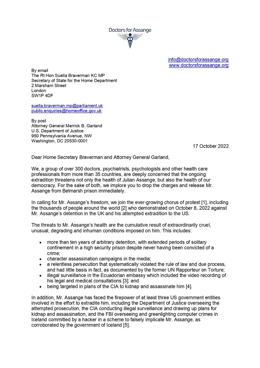 Doctors for Assange tweet media