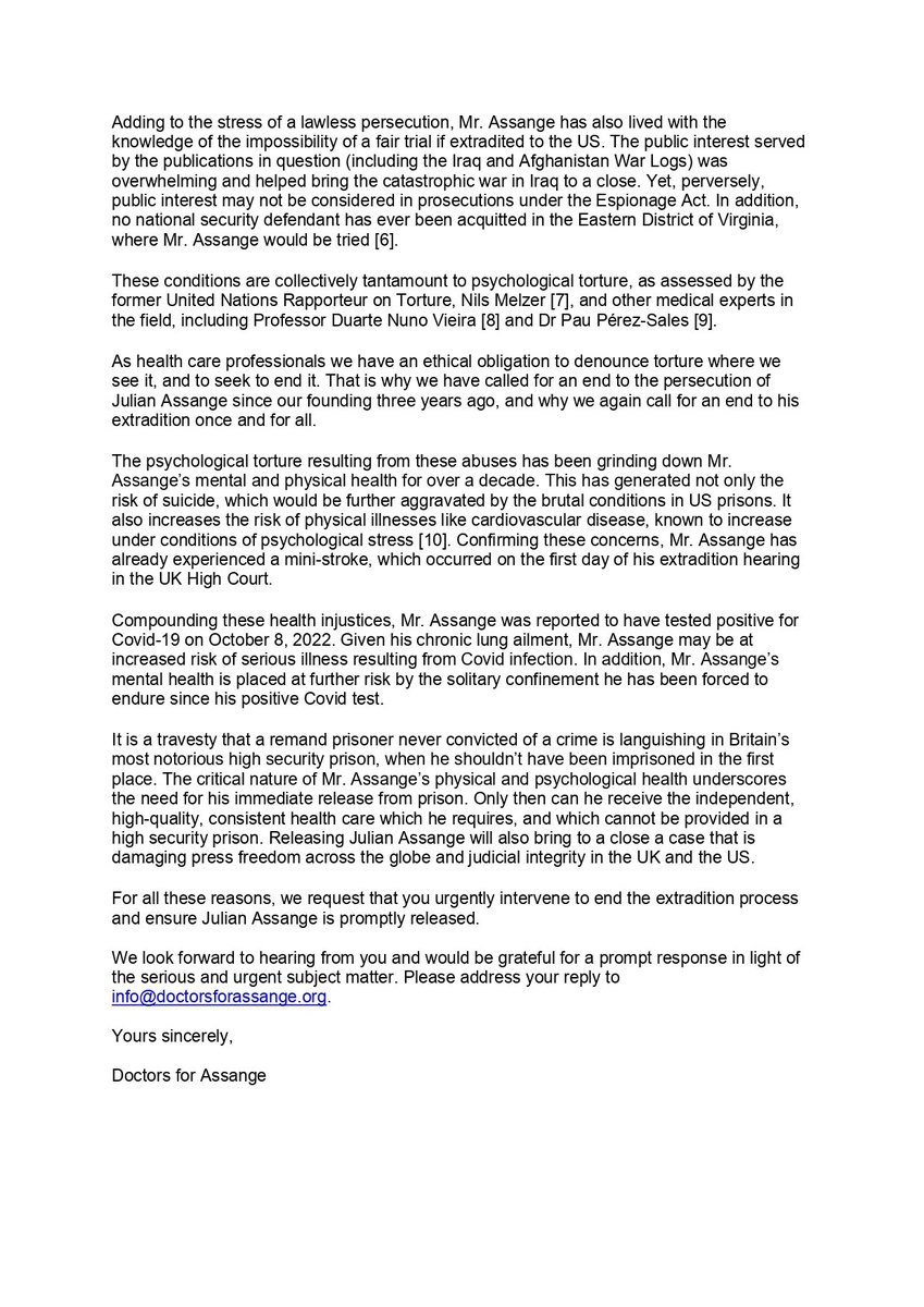 Doctors for Assange tweet media