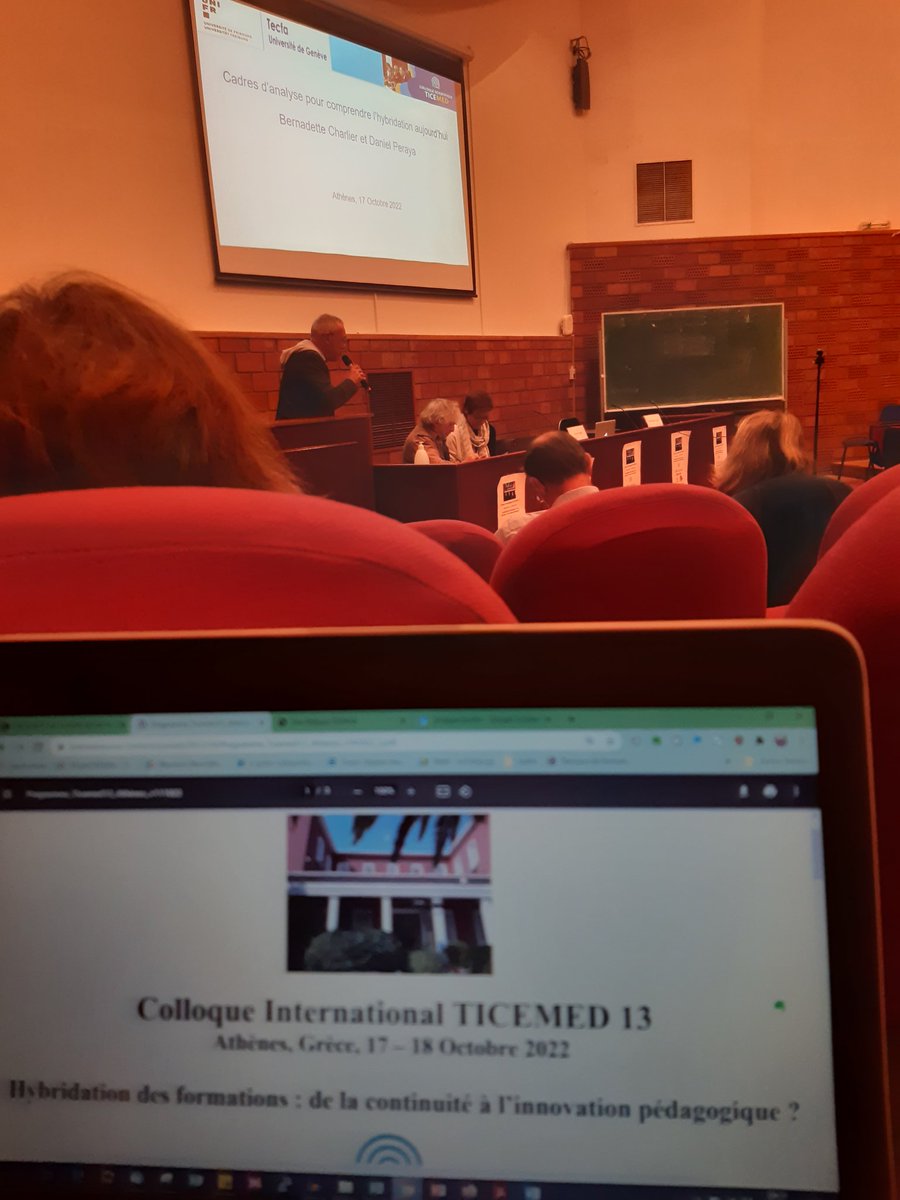 #Ticemed13, c'est parti ! Conférence de Bernadette Charlier et Daniel Peraya, cadres d'analyse pour comprendre l'hybridation aujourd'hui.