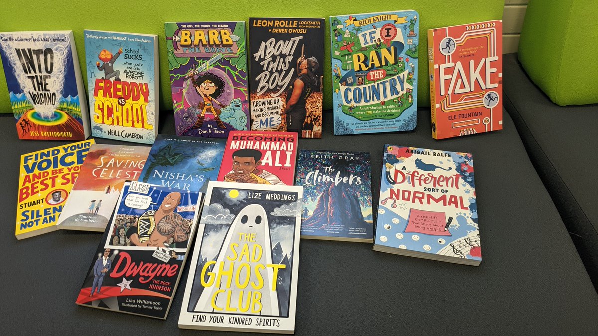 Hath_Library's tweet photo. Thank you to @Booktrust for our collection of the secondary school library pack! Many titles for our students to enjoy. 
 Hathershaw students come to the library to have a see for yourself. https://t.co/55GKV4amHB