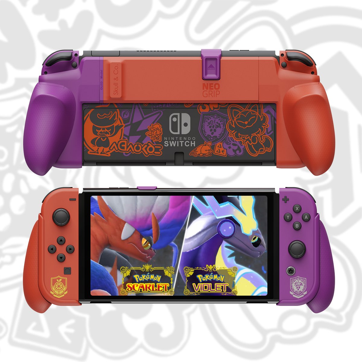 skullnco's tweet photo. 🔥Here it is...The Pokémon Scarlet & Violet Edition #NeoGrip you guys have been asking for!💜
Pre-order now from our store and get 10% OFF! Shipping starts Nov 21st.
We think the #NintendoSwitch looks dope with the matching themed NeoGrip and we hope you like it as much as we do! https://t.co/jTmhhY9wvl