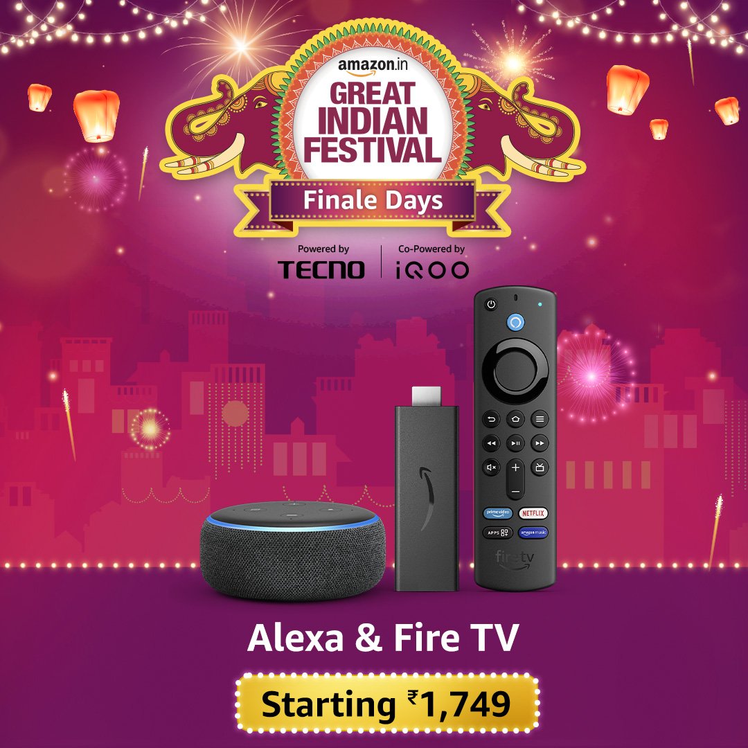 Upgrade your home to a smart home this Diwali with Alexa and Fire TV Devices. Grab amazing deals at the #AmazonGreatIndianFestival . . #AmazonSeLiya