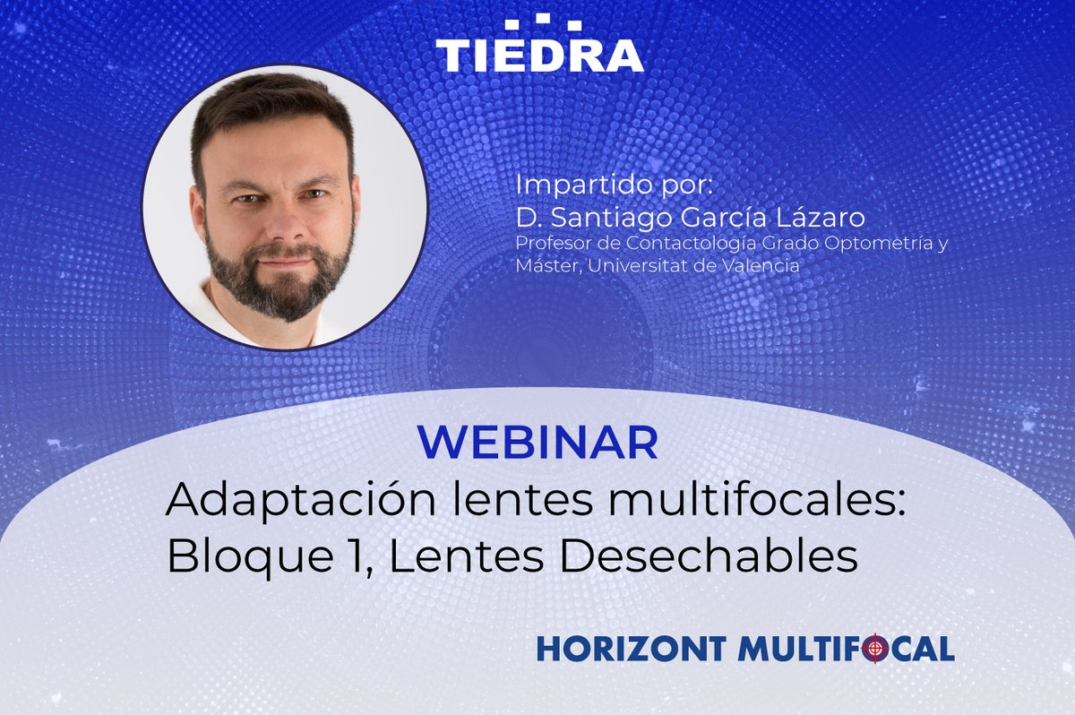 tiedralc's tweet photo. Webinar Adaptación de Lentes de contacto Multifocales: Bloque 1 Lentes desechables 19/10/22 - https://t.co/5wFohAounf
https://t.co/vA8Cp4vgzk https://t.co/1uBDIeI5my