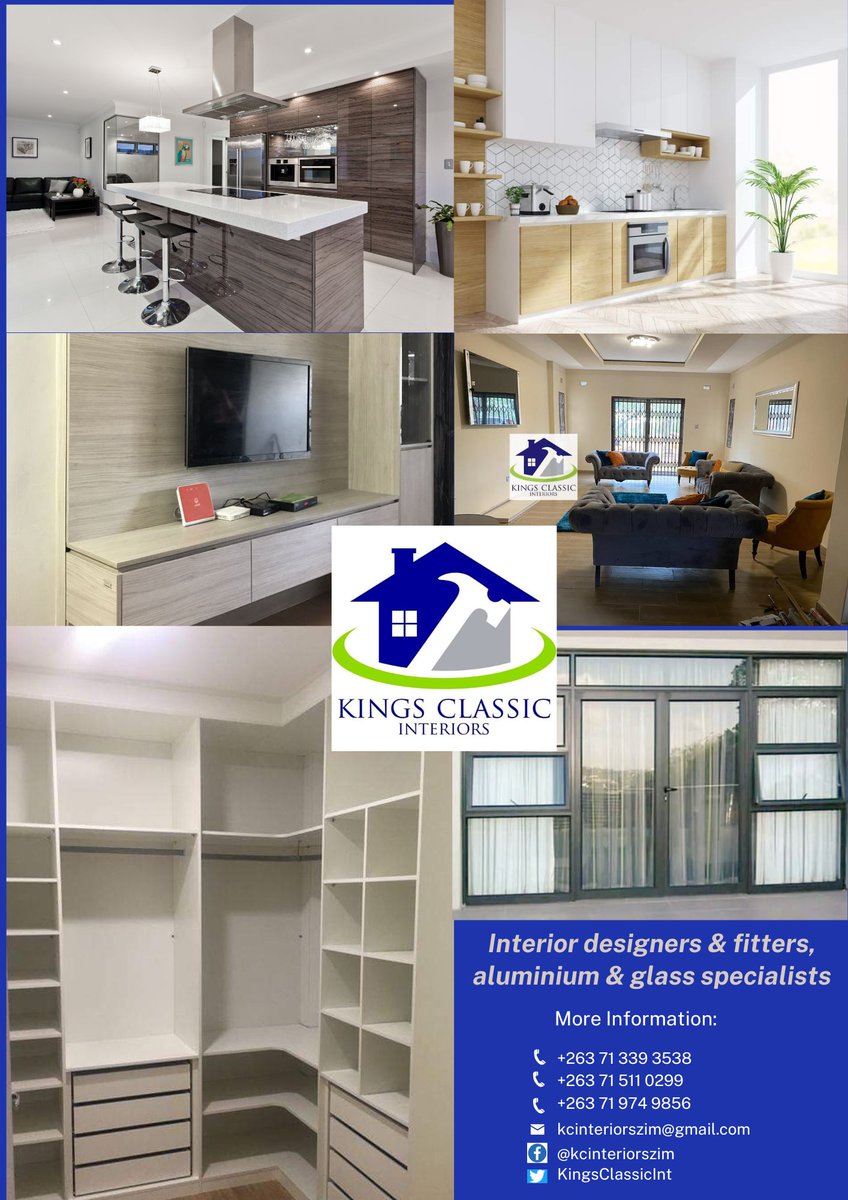 KingsClassicInt's tweet image. **Kitchen and BICs
**Entertainment Units
**Bedside tables &amp;amp; drawers
**Aluminium doors &amp;amp; windows
**Trellidoors &amp;amp; window bars
**Office partitions &amp;amp; cubicles
**Furniture setup and decor
WhatsApp: +263719749856
🇿🇲🇿🇼🇿🇲🇿🇼🇿🇲🇿🇼🇿🇲🇿🇼🇿🇲🇿🇼🇿🇲🇿🇼