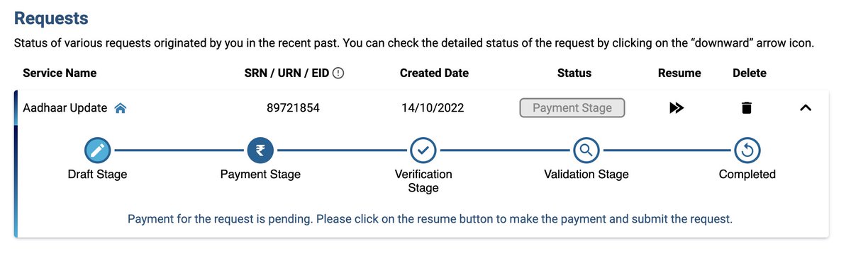 VineetDev's tweet photo. @Aadhaar_Care Address update issue - My process is stuck at a stage where it's asking for payment. The payment is already made. (Please check the screenshots I am also ready to make duplicate payment, but that too is not allowed) Stuck, need help! https://t.co/qIROwwpCg0