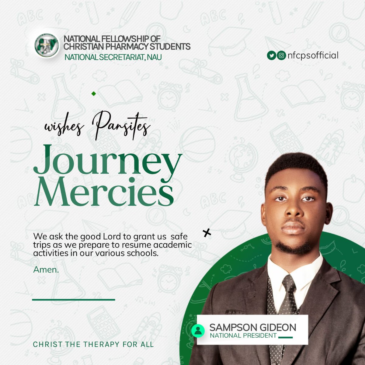 NfcpsNigeria's tweet photo. Safe travels to everyone resuming back to school 💪, we pray for wisdom knowledge and understanding to continue pushing further to academic excellence.
Exam success to those preparing for exams too, remember christ is the therapy for all.
Happy resumption
#NFCPS https://t.co/aMecC8RFxD