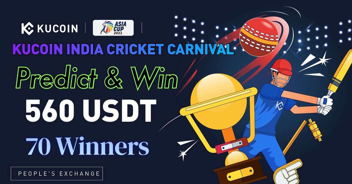 KucoinIndia's tweet photo. 🏏 KuCoin India Cricket Carnival 🏏

🏆 This #ICCT20WorldCup predict and win rewards.

⭐️ Like, RT, Follow &amp; Tag 2 Friends
⭐️ Join https://t.co/lPeBd2aMTP &amp; https://t.co/nErm2CK4vh

💰 $560 to Giveaway

📍Venue: https://t.co/nErm2CK4vh

❇ Fill form https://t.co/PMgDF9zPbG https://t.co/Py4PEdb21j