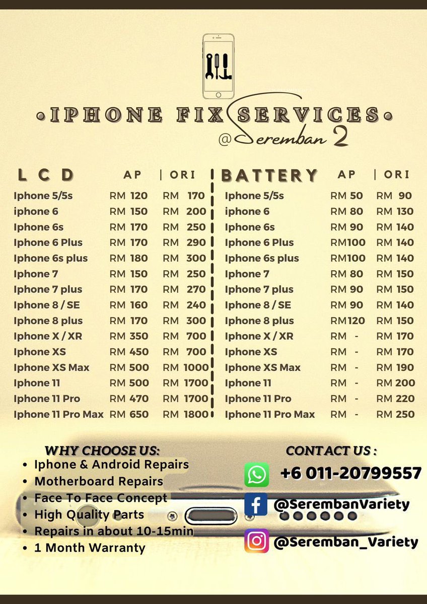 SerembanVariety's tweet photo. PHONE ANDA MOTHERBOARD PROBLEM?jgn risau!! whatsapp shj kami, insyaAllah kami boleh settlekan dalam masa 2-3hari shj 💪🏻😎

📍Location - SEREMBAN 2, Negeri Sembilan
📲whatsapp - 01120799557 link di bio https://t.co/yzFsz2yHhd
