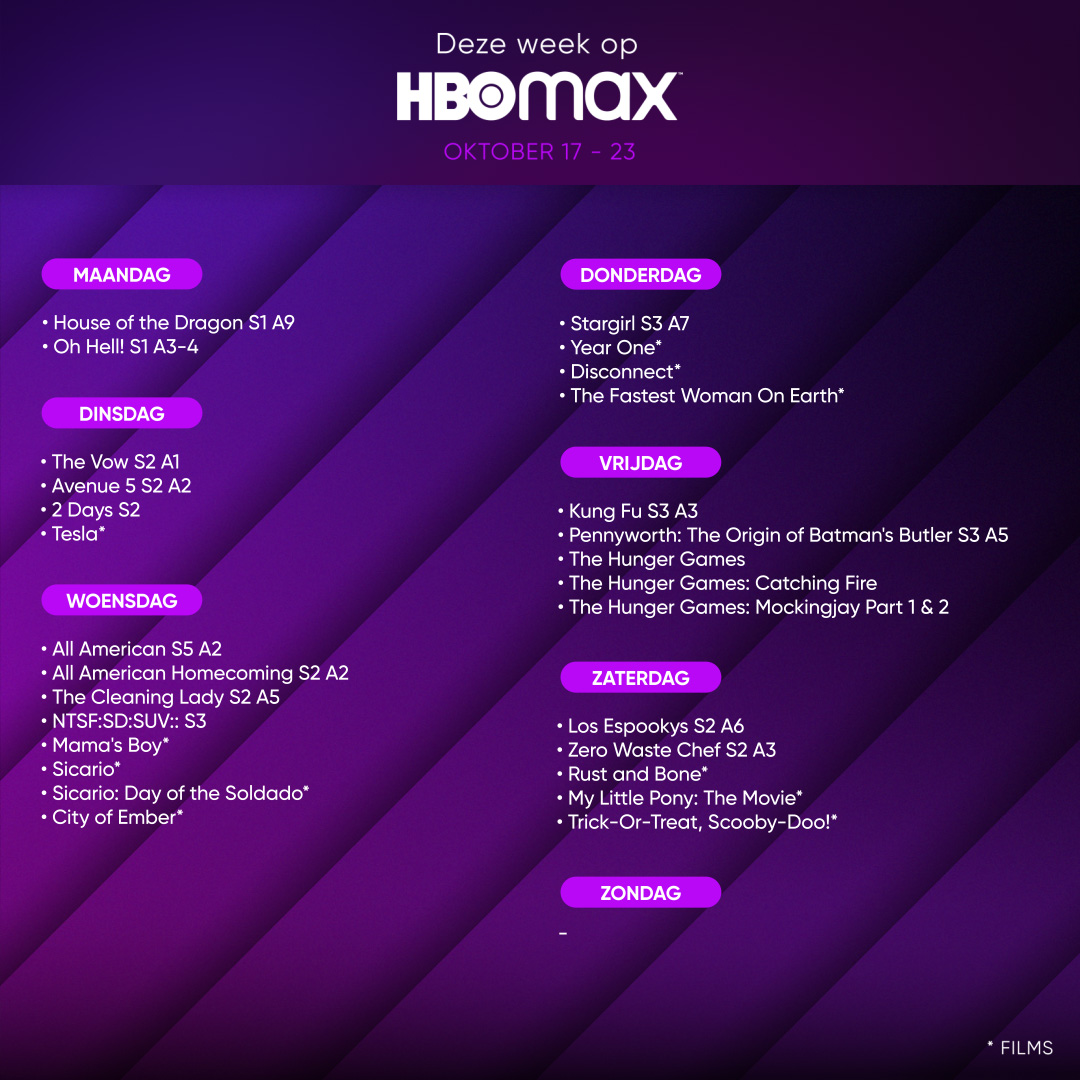 HBO Max Nederland on Twitter "Deze week op HBO Max 💜"