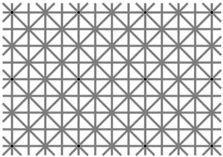 This image is breaking my brain. What the heck is going on with the dots that seem to appear and disappear?!