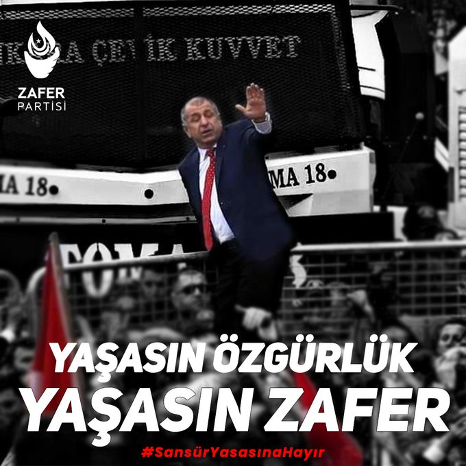 Yaşasın #Özgürlük 
Yaşasın #ZaferPartisi

#SansürYasasınaHayır